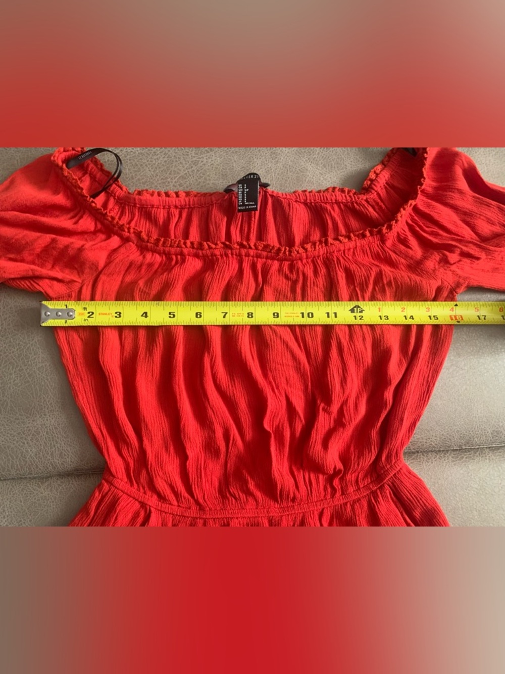 Forever 21 Womens Red Off Shoulder Lace Cuff Long Sleeve Romper w/ Pockets Small - Picture 7 of 8